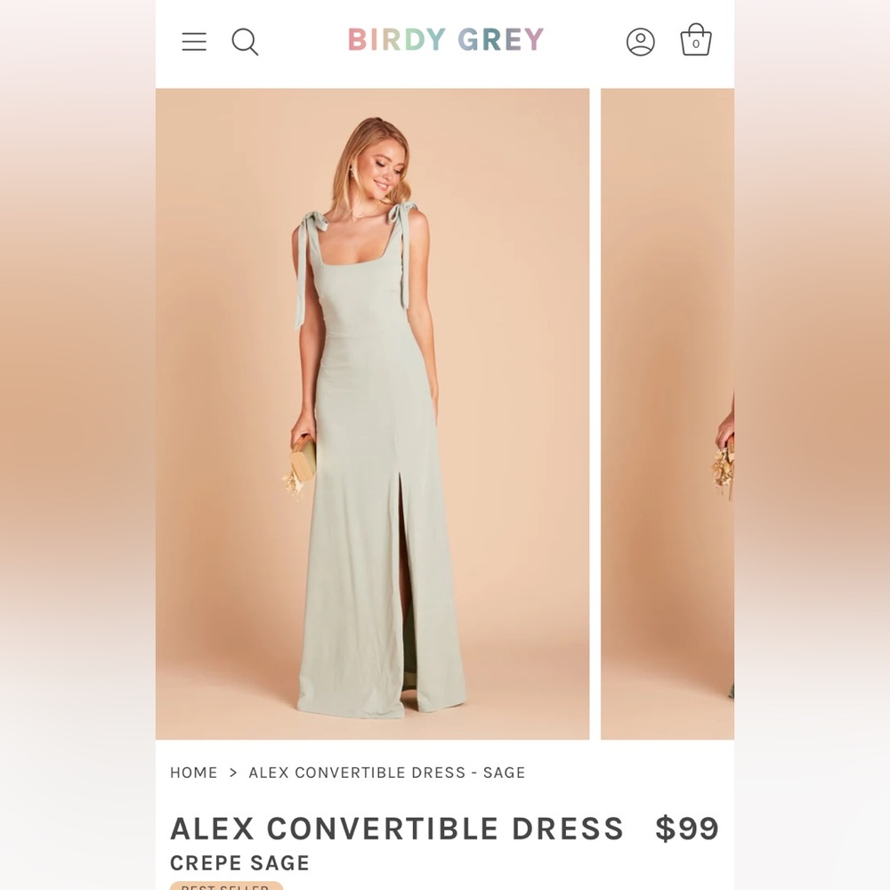 Birdy Grey “Alex Convertible Dress” in sage